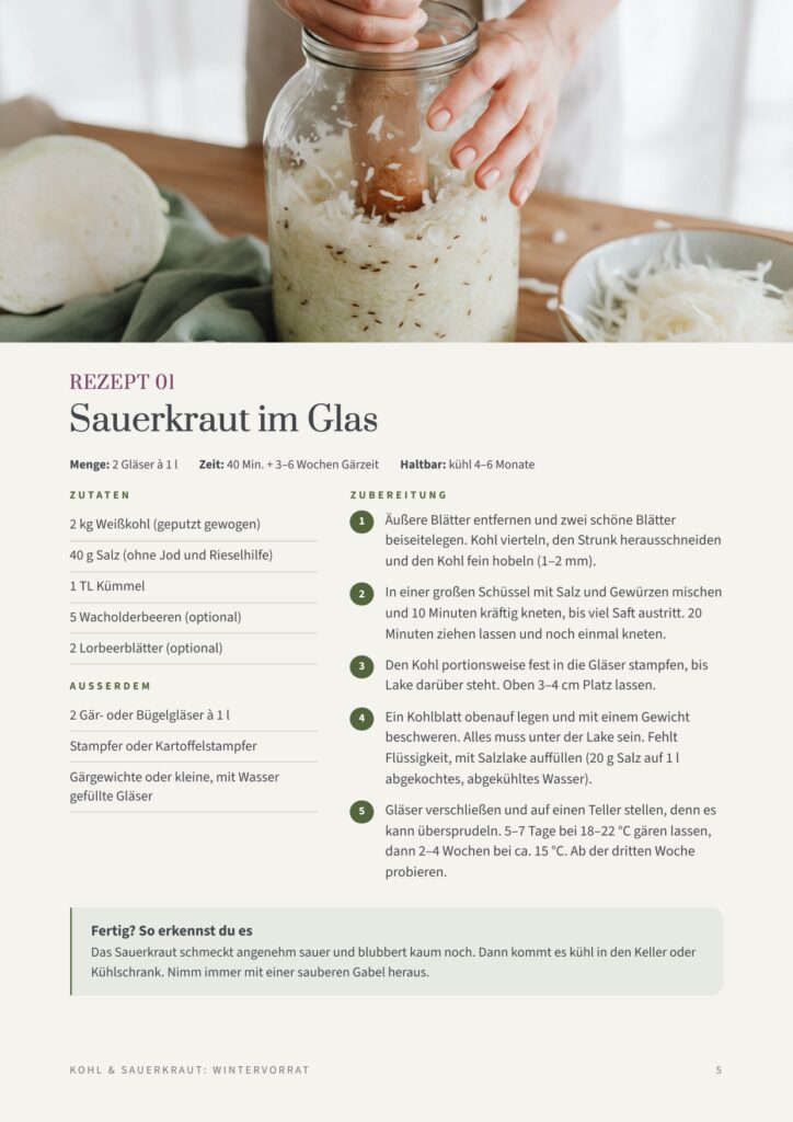 Beispielseite: Rezept Sauerkraut im Glas